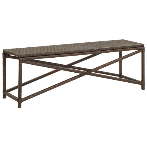 VIDAXL  Patio Bench 47.2" Poly Rattan In Brown