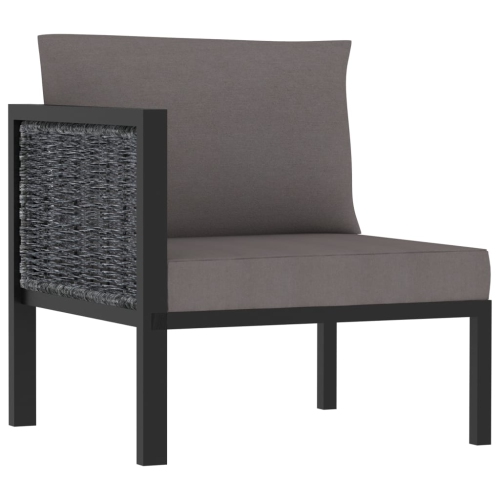 VIDAXL  Sectional Corner Sofa With Right Armrest Poly Rattan Anthracite