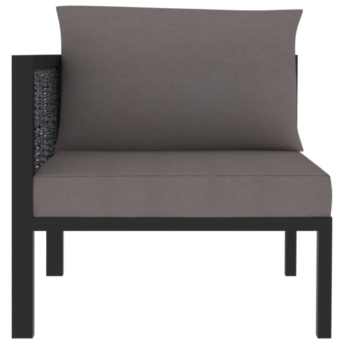 vidaXL Sectional Corner Sofa with Right Armrest Poly Rattan Anthracite