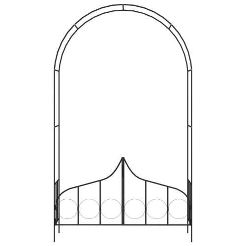 vidaXL Garden Arch with Gate Black 54.3"x15.7"x93.7" Iron