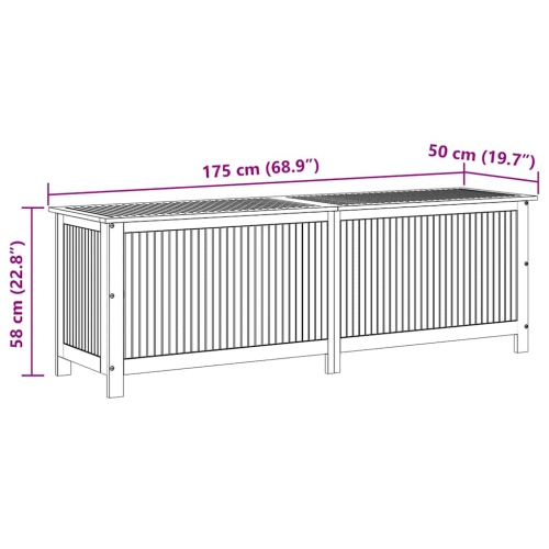 vidaXL Patio Storage Box 68.8"x19.6"x22.8" Solid Acacia Wood