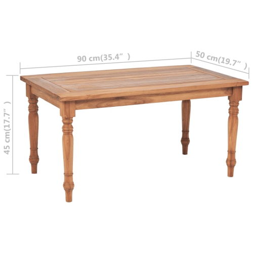vidaXL Batavia Coffee Table Teak 35.4"x19.7"x17.7"
