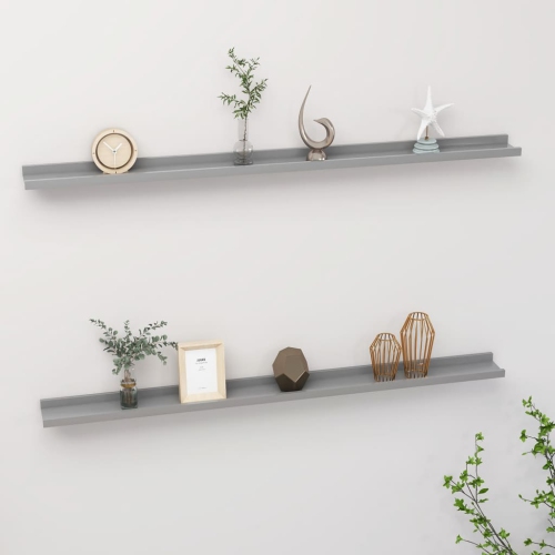 VIDAXL  Wall Shelves 2 PCs Gray 45.3"x3.5"x1.2"