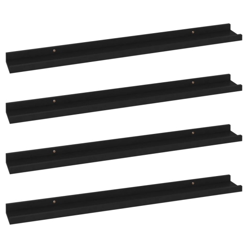 vidaXL Wall Shelves 4 pcs Black 31.5"x3.5"x1.2"