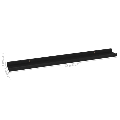 vidaXL Wall Shelves 4 pcs Black 31.5"x3.5"x1.2"