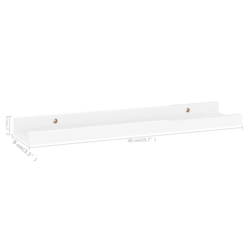 vidaXL Wall Shelves 4 pcs High Gloss White 15.7"x3.5"x1.2"