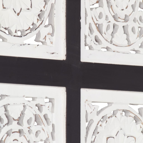 vidaXL Hand-Carved Wall Panel MDF 15.7"x31.5"x0.6" Black and White