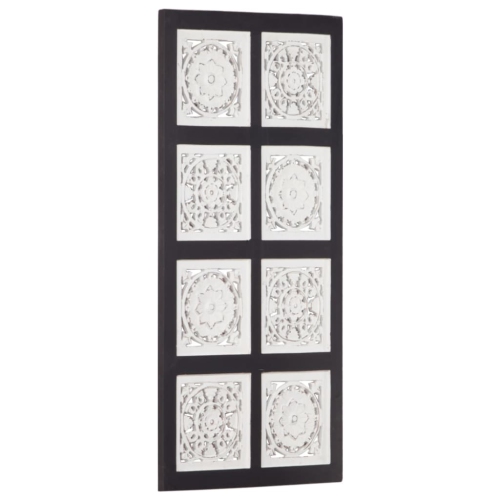 vidaXL Hand-Carved Wall Panel MDF 15.7"x31.5"x0.6" Black and White