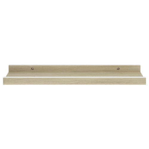 vidaXL Wall Shelves 4 pcs White and Sonoma Oak 15.7"x3.5"x1.2"