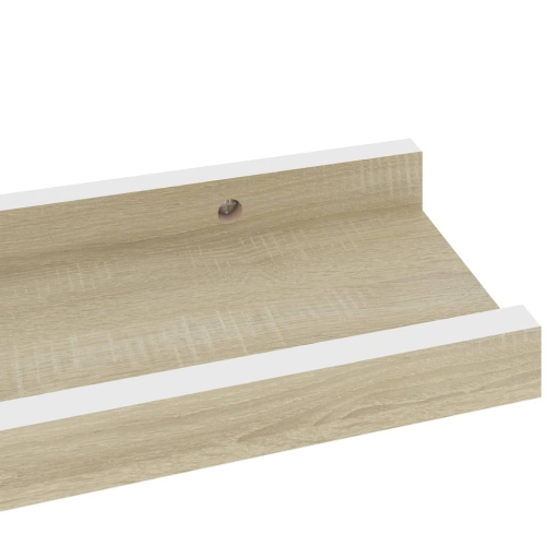 vidaXL Wall Shelves 4 pcs White and Sonoma Oak 15.7"x3.5"x1.2"