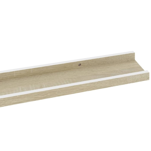 vidaXL Wall Shelves 2 pcs White and Sonoma Oak 45.3"x3.5"x1.2"