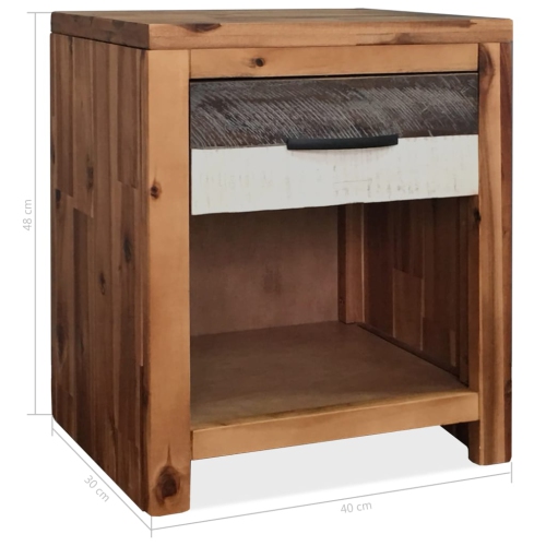 vidaXL Bedside Table Solid Acacia Wood 15.7"x11.8"x18.9"