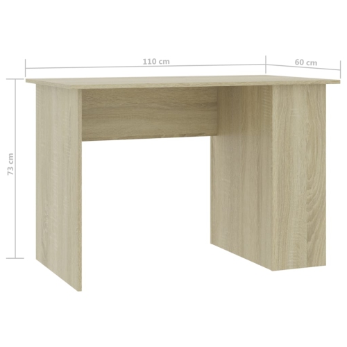 vidaXL Desk Sonoma Oak 43.3"x23.6"x28.7" Chipboard