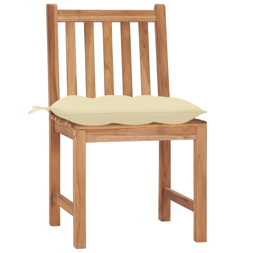 vidaXL Patio Chairs 2 pcs with Cushions Solid Teak Wood