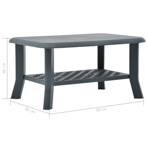 vidaXL Coffee Table Green 35.4"x23.6"x18.1" Plastic