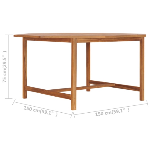 vidaXL Patio Table 59.1"x59.1"x29.5" Solid Teak Wood