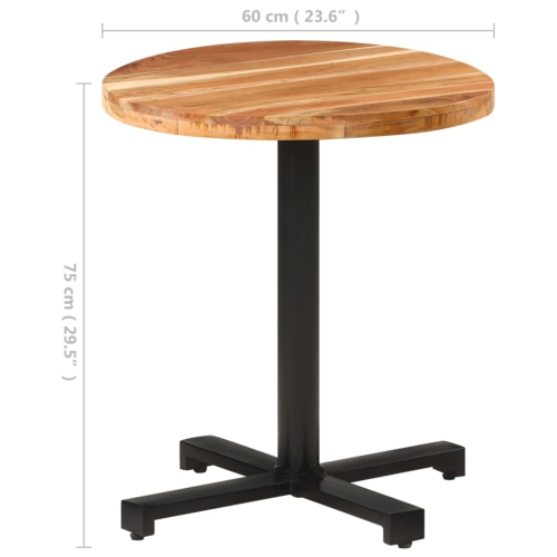 vidaXL Bistro Table Round Ø27.5"x29.5" Solid Acacia Wood