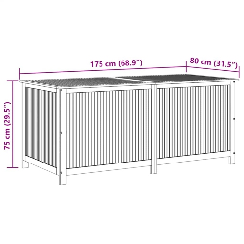 vidaXL Patio Storage Box 68.8"x31.4"x29.5" Solid Acacia Wood