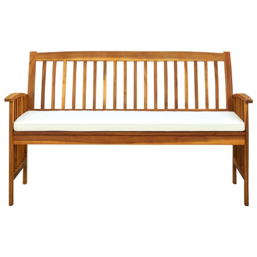vidaXL Patio Bench with Cushion 57.9" Solid Acacia Wood