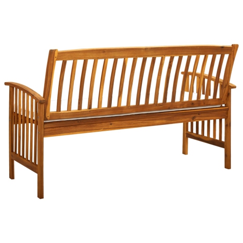 vidaXL Patio Bench with Cushion 57.9" Solid Acacia Wood