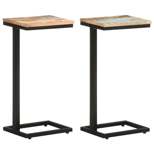 VIDAXL  Side Tables 2 PCs 12.4"x9.6"x25.4" Solid Reclaimed Wood