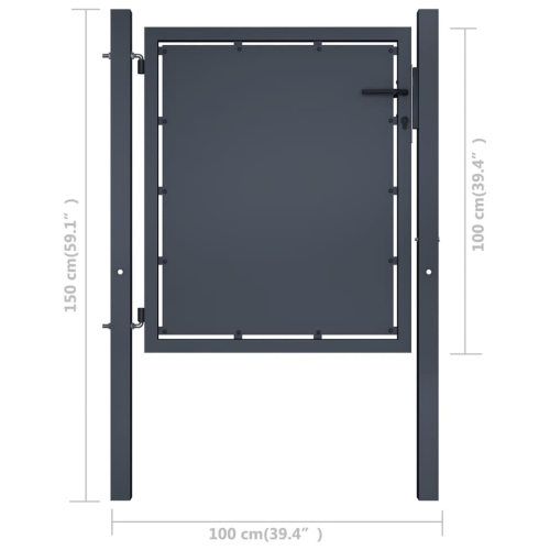 vidaXL Garden Gate Steel 39.4"x39.4" Anthracite