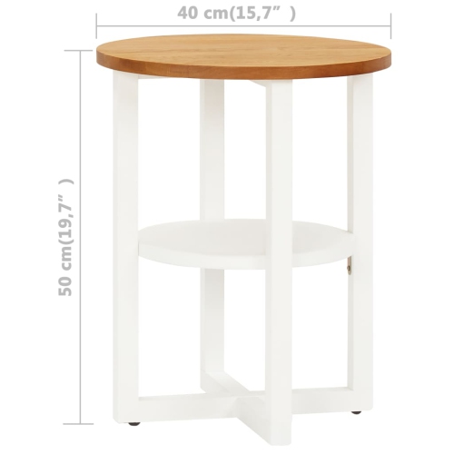 vidaXL Lamp Table 15.7"x19.7" Solid Oak Wood