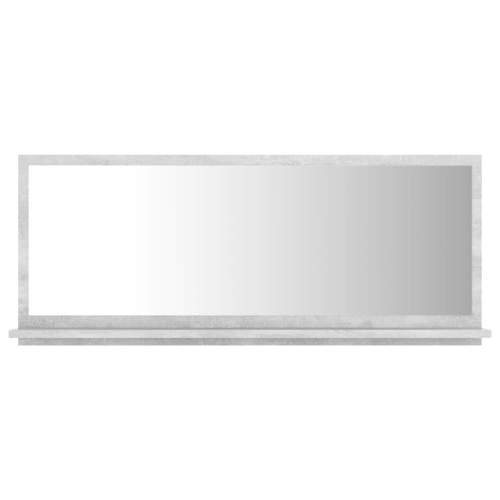 vidaXL Bathroom Mirror Concrete Gray 35.4"x4.1"x14.6" Chipboard