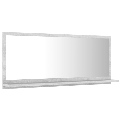 vidaXL Bathroom Mirror Concrete Gray 35.4"x4.1"x14.6" Chipboard