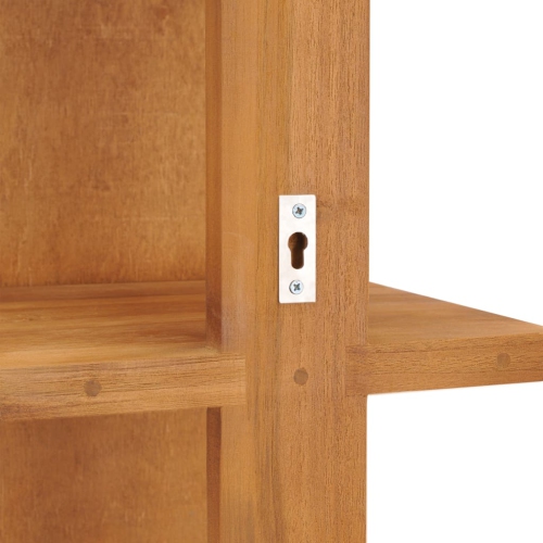 vidaXL Wall Mirror with Shelves 11.8"x11.8"x47.2" Solid Teak Wood
