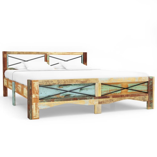 VIDAXL  " Bed Frame Solid Reclaimed Wood 70.9""x78.7"""