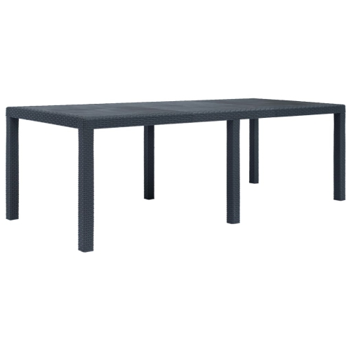 Table de jardin anthracite VidaXL de 86.6 x 35,4 x 28,3 po, aspect rotin et plastique