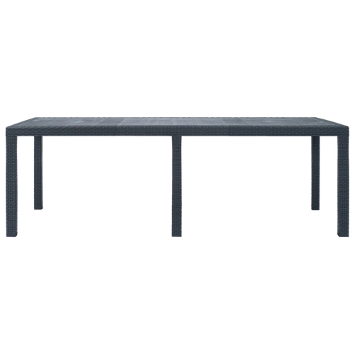 vidaXL Patio Table Anthracite 86.6"x35.4"x28.3" Plastic Rattan Look