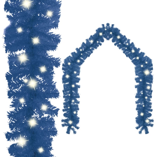 VIDAXL  Christmas Garland With Led Lights 393.7" Blue