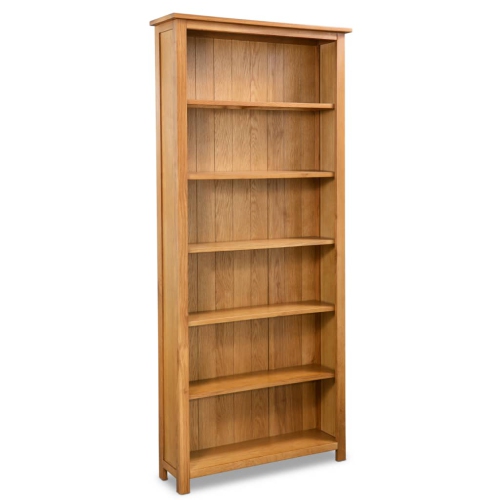 vidaXL 6-Tier Bookcase 31.5"x8.9"x70.9" Solid Oak Wood