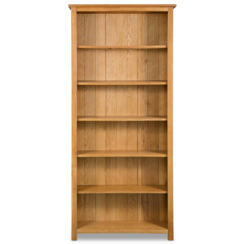 vidaXL 6-Tier Bookcase 31.5"x8.9"x70.9" Solid Oak Wood