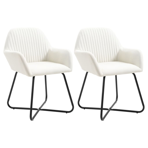 VIDAXL  Dining Chairs 2 PCs Cream Fabric