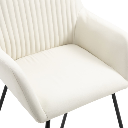 vidaXL Dining Chairs 2 pcs Cream Fabric