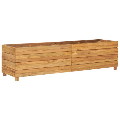vidaXL Raised Bed 119.6"x15.7"x14.9" Recycled Teak and Steel