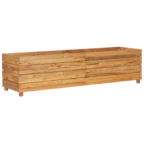 vidaXL Raised Bed 119.6"x15.7"x14.9" Recycled Teak and Steel