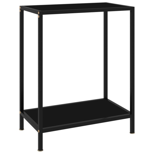 VIDAXL  Console Table 23.6"x13.8"x29.5" Tempered Glass In Black