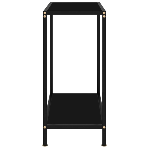 vidaXL Console Table Black 23.6"x13.8"x29.5" Tempered Glass