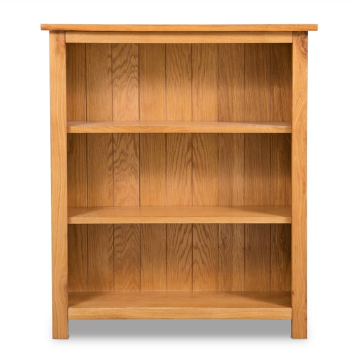 vidaXL 3-Tier Bookcase 27.6"x8.9"x32.3" Solid Oak Wood
