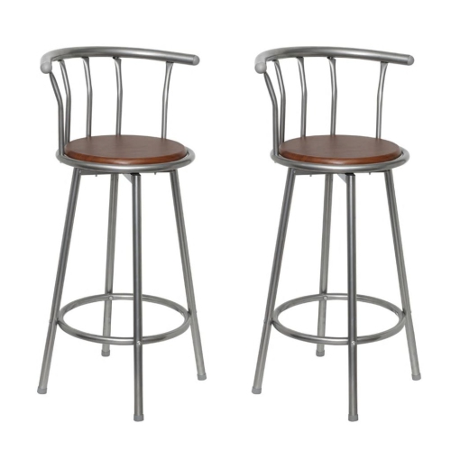 VIDAXL  Bar Stools 2 PCs Steel In Brown