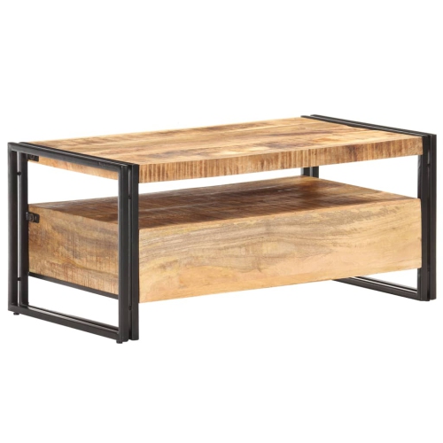 vidaXL Coffee Table 39.4"x21.7"x17.7" Rough Mango Wood