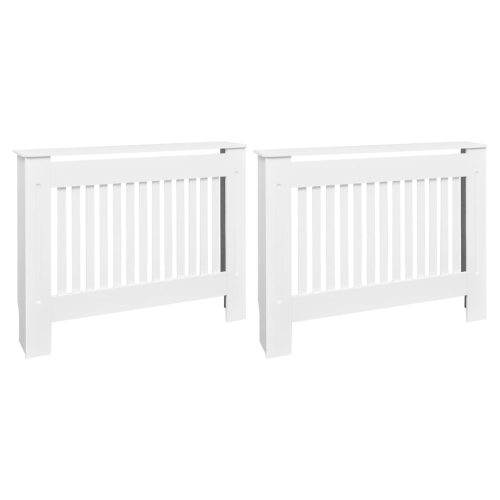 vidaXL Radiator Covers 2 pcs White MDF 44.1"