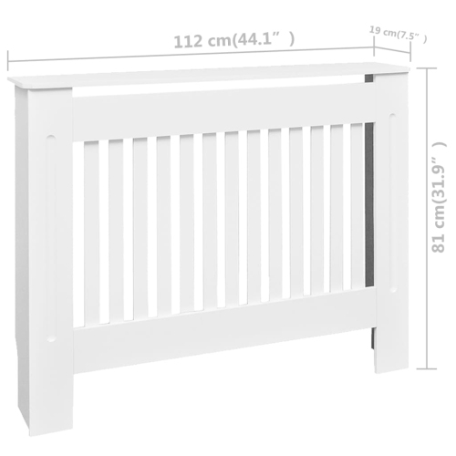 vidaXL Radiator Covers 2 pcs White MDF 44.1"