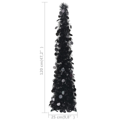 vidaXL Pop-up Artificial Christmas Tree Black 47.2" PET