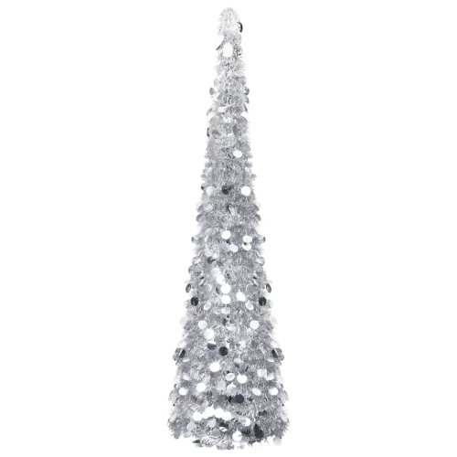 VIDAXL  Pop-Up Artificial Christmas Tree 47.2" Pet In Silver