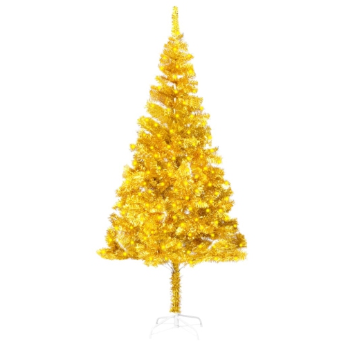 VIDAXL  Artificial Christmas Tree With Leds&stand Gold 70.9" Pet